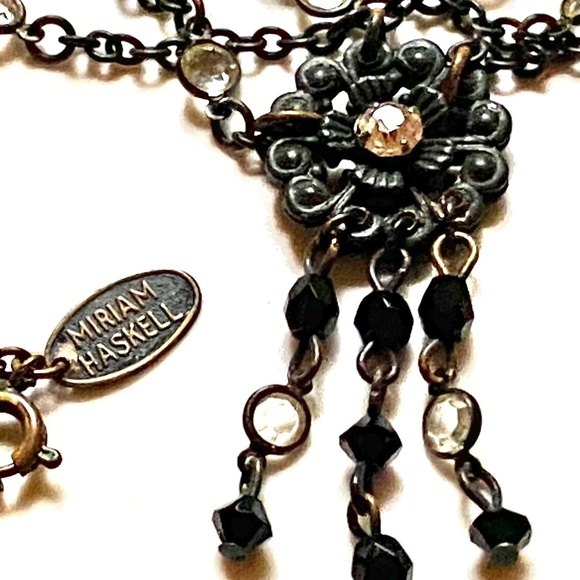Miriam Haskell Signed Unique Victorian Inspired Chandelier Necklace - Picture 5 of 6
